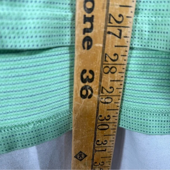 Men’s Peter Millar Golf Polo L Cotton Mint Green Striped Sea Island Logo - Picture 8 of 9